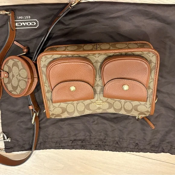 Coach monogram penny utility crossbody EUC with coin purse - Picture 6 of 7